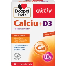 Calciu + D3, 30 comprimate, Doppelherz