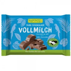 Ciocolata bio cu lapte integral Cristalino, 100g, Rapunzel