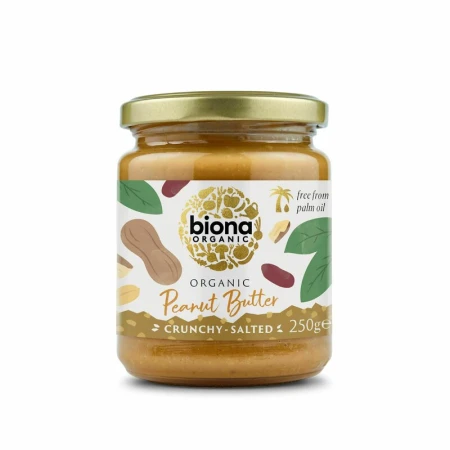 Crema de arahide crunchy bio cu sare 250g Biona