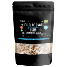 Fulgi de ovaz fini fara gluten cu pudra si chipsuri de cocos Eco, 200g, Niavis