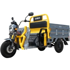 Samus Triciclu electric cargo Samus Montana-25-1.3-72V32-Yellow-Dark Silver, 1500W, Viteza Maxima 25 km/h, Acumulator 72 (6 x 12V)/ 32 aH, Tip baterie plumb acid, Autonomie 48 km, Galben-Argintiu inchis
