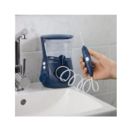 Irigator Bucal, Waterpik, WP-663, Aquarius, 7x Varfuri, 1400 psi, 10x Trepte Presiune, Rezervor 400ml, Albastru