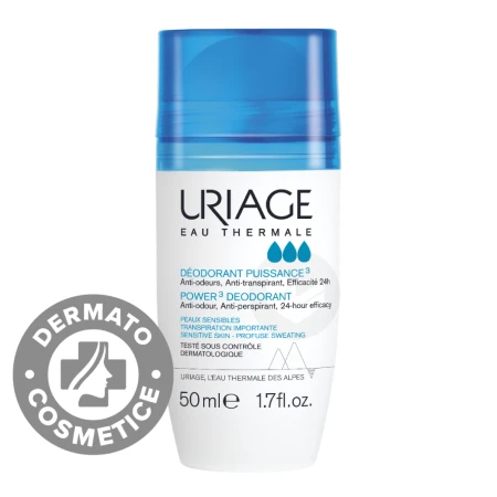Deodorant roll-on antiperspirant 24H Puissance, 50ml, Uriage
