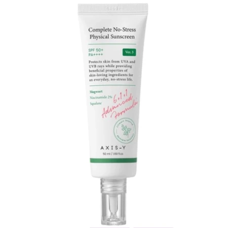 Crema de fata cu protectie solara SPF 50+ Complete No-Stress Physical, 50ml, Axis-Y