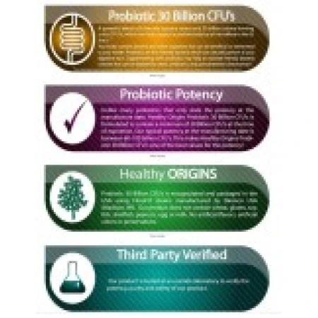 Probiotice, Healthy Origins, 30 Miliarde Organisme Vii, 8 Tulpini Biodisponibile, 60cps