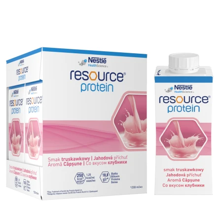 Resource Protein cu aroma de capsuni, 4 x 200ml, Nestle