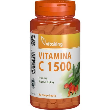 Vitamina C 1500mg cu macese, 60 comprimate, Vitaking
