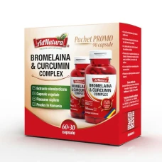 Bromelaina si curcumin pachet 60 cu 30,90capsule,Adnatura