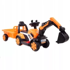 Mini excavator electric Kinderauto BJXZ219B 35W 6V,cu incarcator electric si remorca, galben