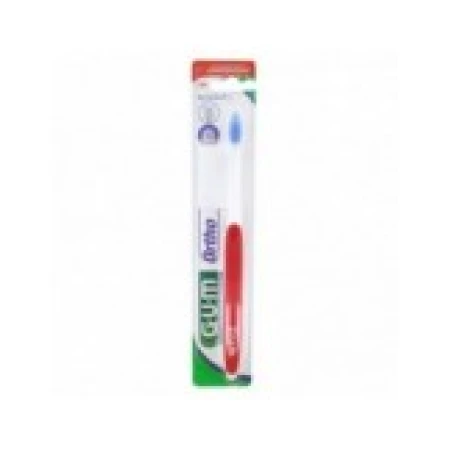 Periuta de Dinti Manuala, Gum, Ortho Travel 124, pentru Igienizarea Aparatelor Ortodontice, Rosie