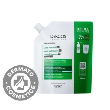 Rezerva Eco Sampon anti-matreata pentru par normal si gras Dercos, 390ml, Vichy
