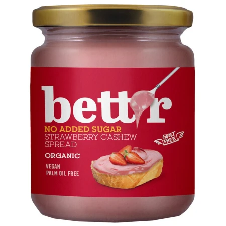 Crema tartinabila de caju si capsuni bio 250g Bettr