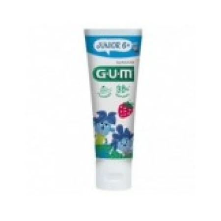 Pasta de Dinti Gel, Gum, Junior, pentru Intarirea Smaltului, Impotriva Cariilor, Varsta 6+, cu Fluor, Aroma Tutti Frutti, 50ml