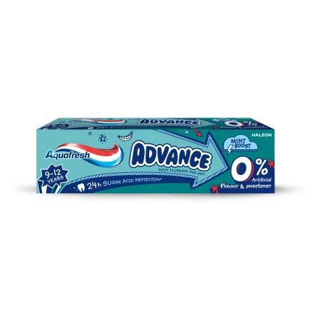 Pasta de dinti pentru copii Advance 9-12 ani, 75ml, Aquafresh