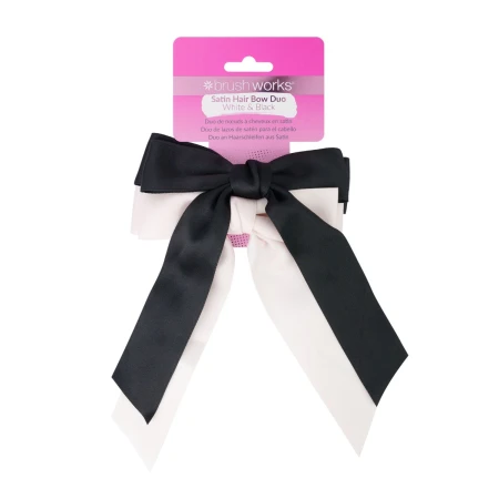 Set 2 funde de par din satin alb si negru, 1 bucata, Brushworks