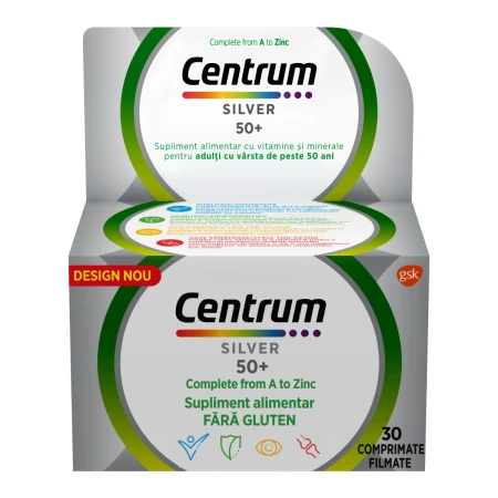 Centrum Silver 50+ Complet de la A la Z, 30 comprimate, Haleon