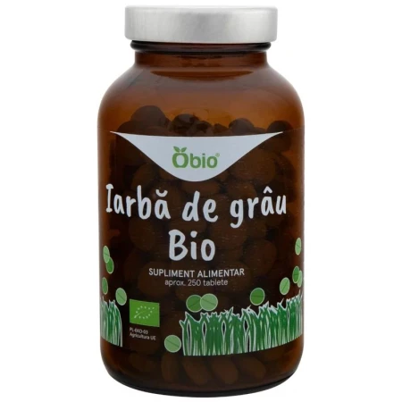Iarba de grau bio 250 tablete 125g Obio