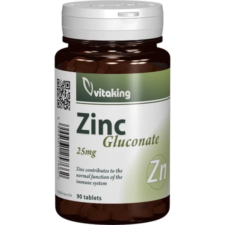 Gluconat de zinc 25mg, 90 comprimate, Vitaking