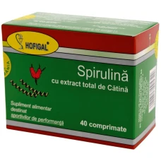 Spirulina cu extract total de catina, 40comprimate, Hofigal
