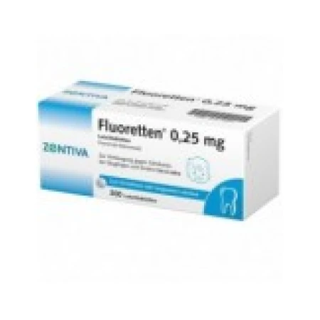 Supliment Alimentar, Zentiva, Fluoretten, pentru Sanatatea Dentara, cu Fluor 0.25mg, 300 tablete