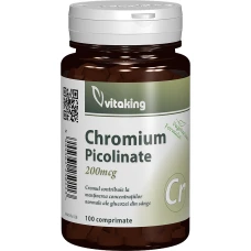 Picolinat de crom 200mcg, 100 comprimate, Vitaking