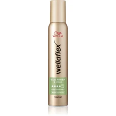 Spuma pentru par cu grad de fixare 5 Silk Finish & Hold Wellaflex, 200ml, Wella