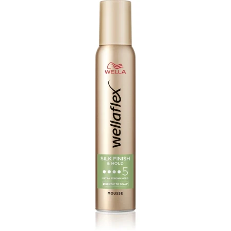 Spuma pentru par cu grad de fixare 5 Silk Finish & Hold Wellaflex, 200ml, Wella