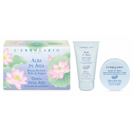 Kit Beauty Pochette Dawn over Asia Exfoliant de corp 50ml + Crema de corp 75ml, L'Erbolario