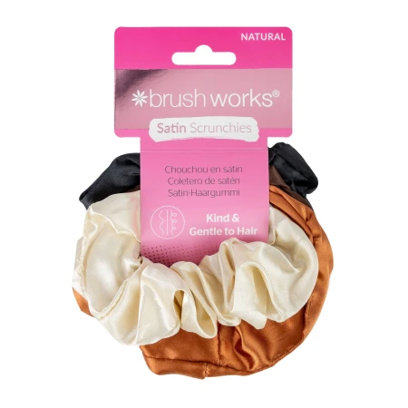 Set 4 elastice de par din satin natural, 1 bucata, Brushworks