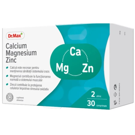 Dr. Max Calciu Magneziu Zinc, 30 comprimate
