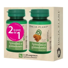 Spirulina si ganoderma pachet 1 cu 1,Dacia Plant,120 comprimate