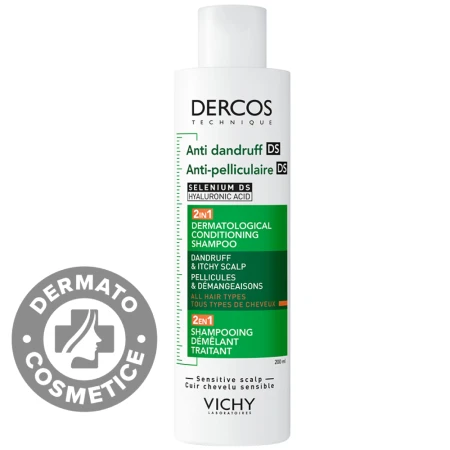 Sampon si balsam 2 in 1 anti-matreata pentru toate tipurile de par Dercos, 200ml, Vichy