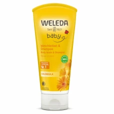 BABY Lotiune de curatare si sampon cu galbenele, 200ml, Weleda