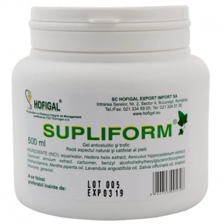Supliform gel anticelulitic si antinflamator, hofigal, 500 mililitri