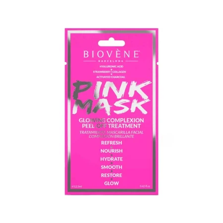 Masca de fata roz pentru stralucire peel-off Pink Mask, 12.5ml, Biovene