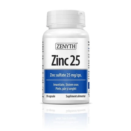 Zinc, 25 miligrame, 30 capsule, Zenyth