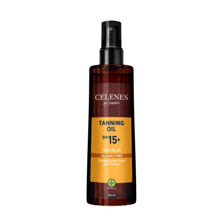 Ulei pentru bronzare cu protectie solara Herbal SPF15, 200ml, Celenes