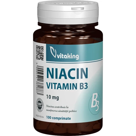 Vitamina B3 niacina 10mg, 100 comprimate, Vitaking