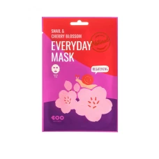 Masca fata iluminanta cu extract de melc si flori de cires Everyday, 27g, Dearboo
