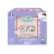 Absorbante de zi din bumbac bio hipoalergenic, compostabil, fara aripioare - 4 picaturi ( 14 buc ) - VIVICOT BIO