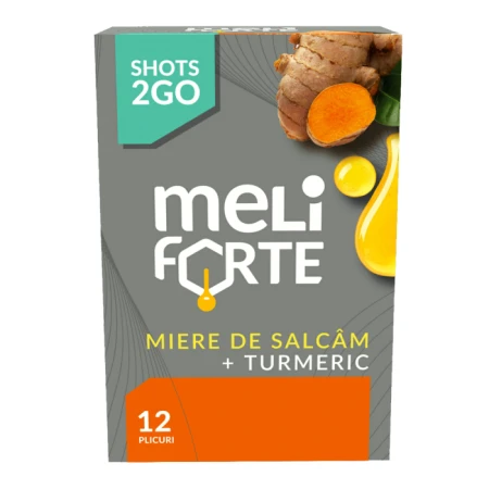 Miere de salcam cu turmeric, 12 plicuri, Meliforte