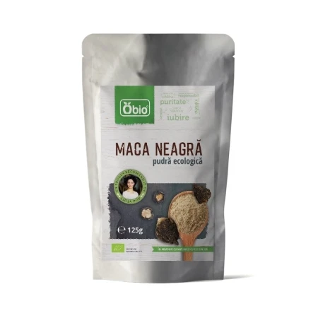 Maca neagra pudra raw bio, 125g - Obio