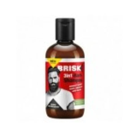 Sampon pentru Barba 3-in-1, Brisk, cu Ulei din Arbore de Ceai si Pantenol, Efect Hidratant, 150ml
