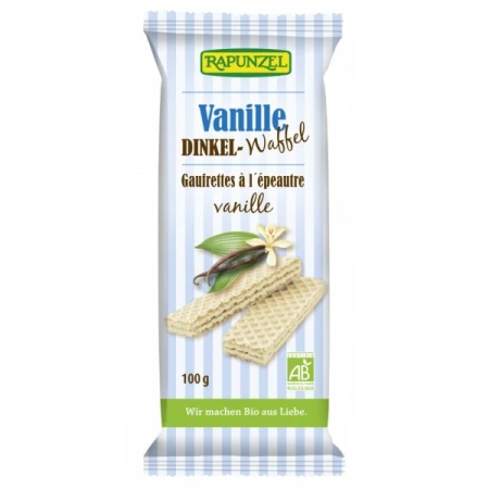 Napolitane cu crema de vanilie bio, 100g, Rapunzel