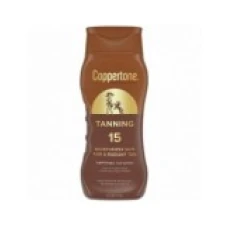 Lotiune de Corp, Coppertone, Tanning, pentru Protectie Solara, Rezistenta la Apa, cu Vitamina E, SPF 15, 237ml