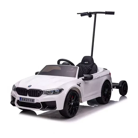 Masinuta electrica + hoverboard, Bmw M5 Competition 24V 14Ah premium, culoare Alba