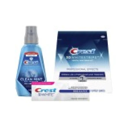 Set 20x Benzi Albirea Dintilor, Crest 3D White, Professional Effects, 1x Pasta de Dinti, 110gr, 1x Apa de Gura, 1000ml