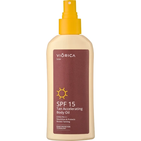 Ulei de corp pentru accelerarea bronzului SPF 15 Solar, 150ml, Viorica