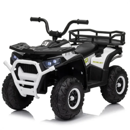 ATV electric pentru copii intre 2 si 5 ani, model Mini Desert, 120W 12V, bluetooth, alb
