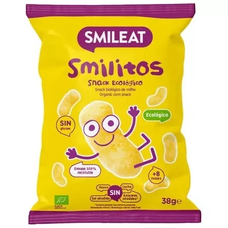 Pufuleti Smilitos cu ulei de masline +8 luni Bio, 38g, Smileat